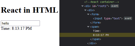 react in html