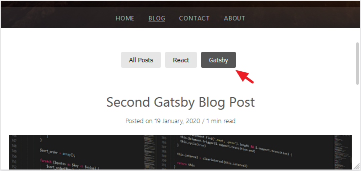 gatsby posts switching button
